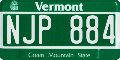 VT license plate NJP884