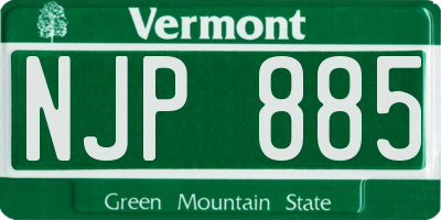 VT license plate NJP885