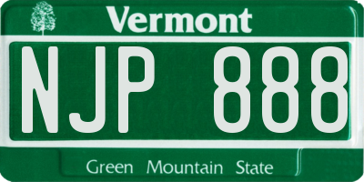 VT license plate NJP888