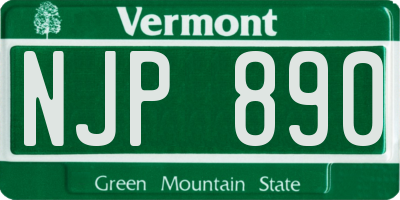VT license plate NJP890