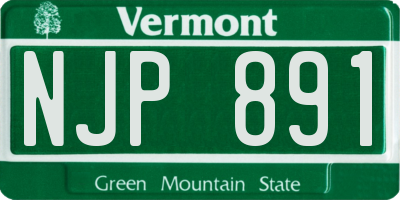 VT license plate NJP891