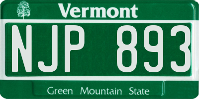 VT license plate NJP893