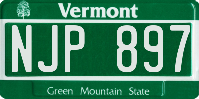 VT license plate NJP897