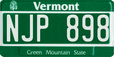 VT license plate NJP898