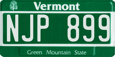 VT license plate NJP899