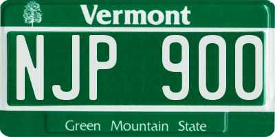 VT license plate NJP900