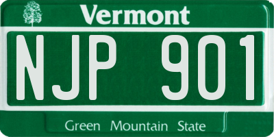 VT license plate NJP901