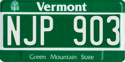 VT license plate NJP903