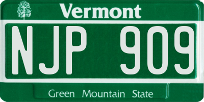 VT license plate NJP909