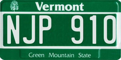 VT license plate NJP910