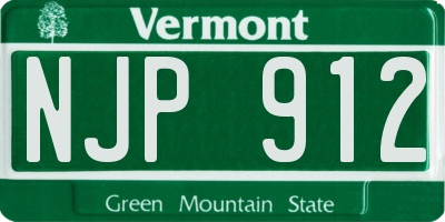 VT license plate NJP912