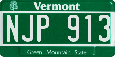 VT license plate NJP913
