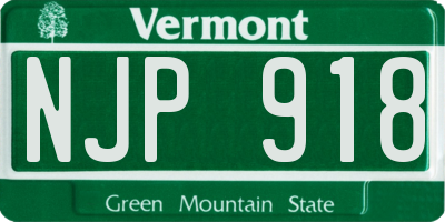 VT license plate NJP918