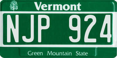 VT license plate NJP924