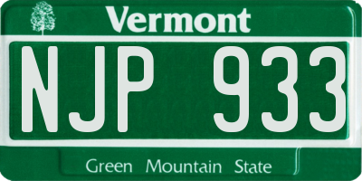 VT license plate NJP933
