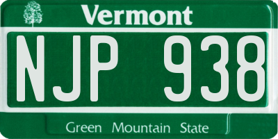 VT license plate NJP938