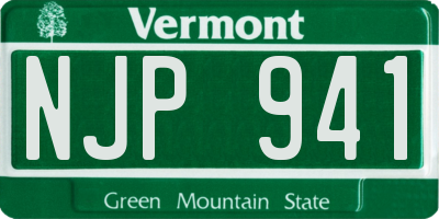 VT license plate NJP941
