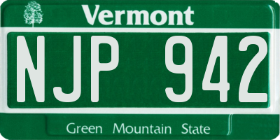 VT license plate NJP942