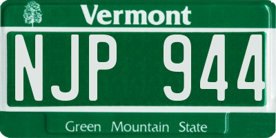 VT license plate NJP944