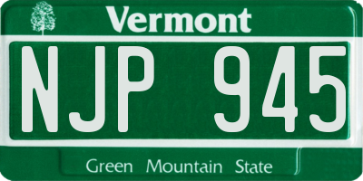 VT license plate NJP945