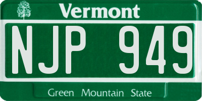 VT license plate NJP949