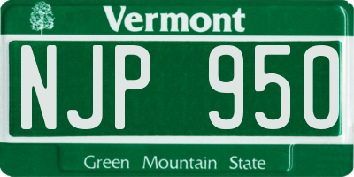 VT license plate NJP950