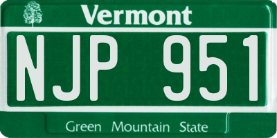 VT license plate NJP951