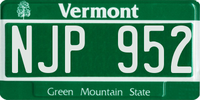 VT license plate NJP952