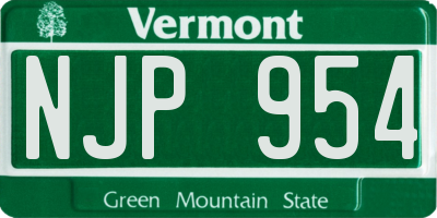 VT license plate NJP954