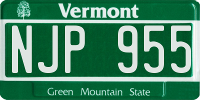 VT license plate NJP955