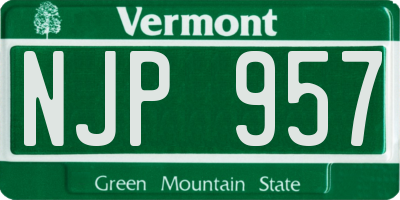 VT license plate NJP957