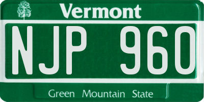VT license plate NJP960