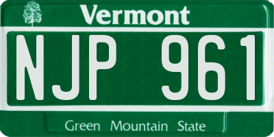VT license plate NJP961