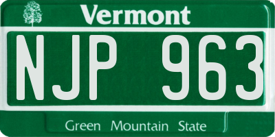 VT license plate NJP963