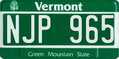 VT license plate NJP965