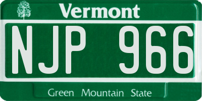 VT license plate NJP966