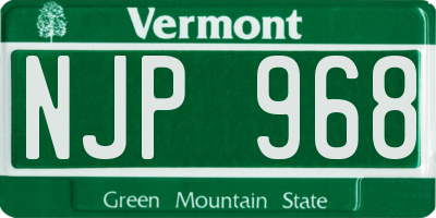 VT license plate NJP968