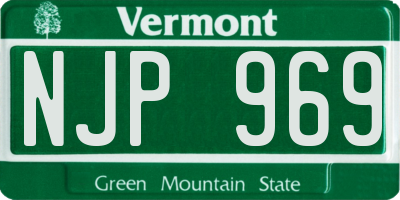 VT license plate NJP969