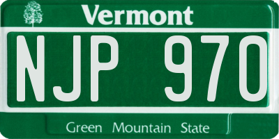 VT license plate NJP970
