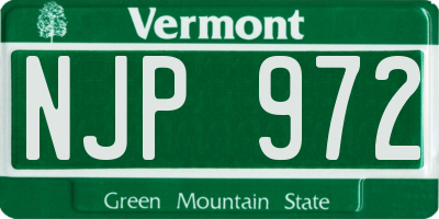 VT license plate NJP972