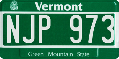 VT license plate NJP973
