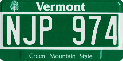 VT license plate NJP974