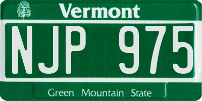 VT license plate NJP975