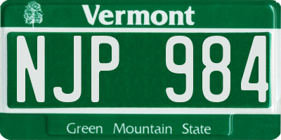 VT license plate NJP984