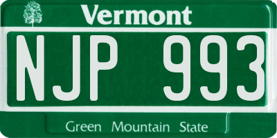 VT license plate NJP993