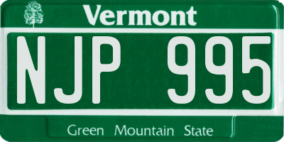 VT license plate NJP995