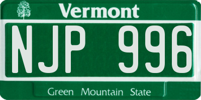 VT license plate NJP996
