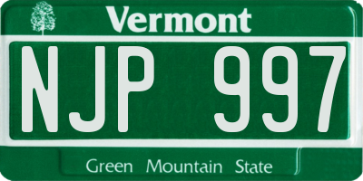 VT license plate NJP997