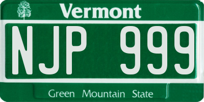 VT license plate NJP999