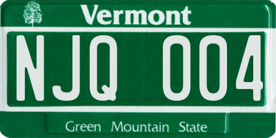 VT license plate NJQ004